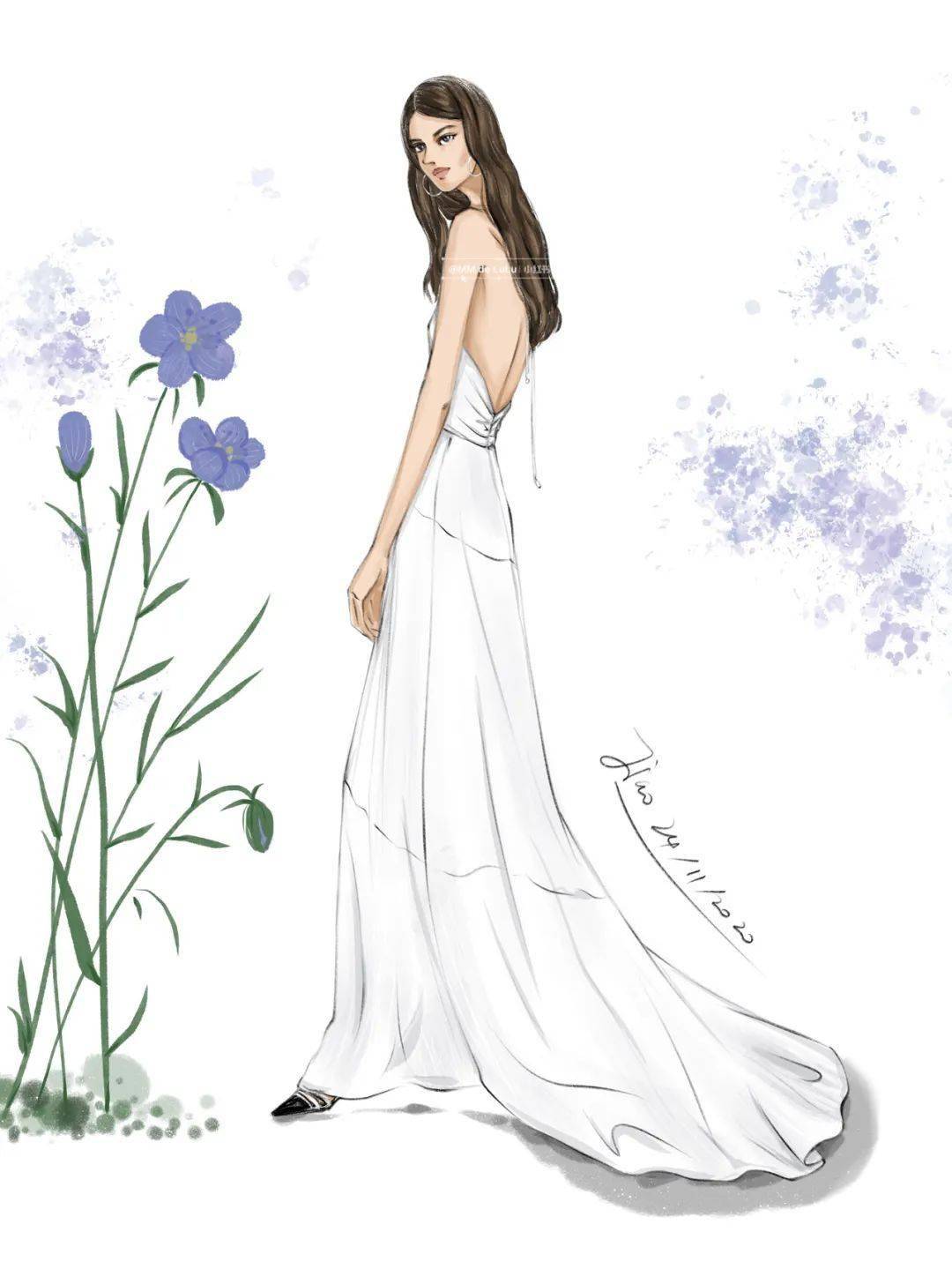民族风婚纱礼服设计效果图ipadprocreate手绘100张