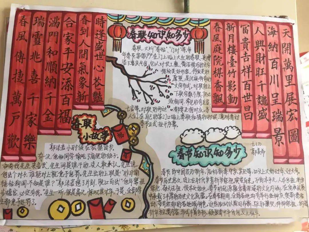 此次活动用手抄报的形式展示了中国古老而传统的楹联文化