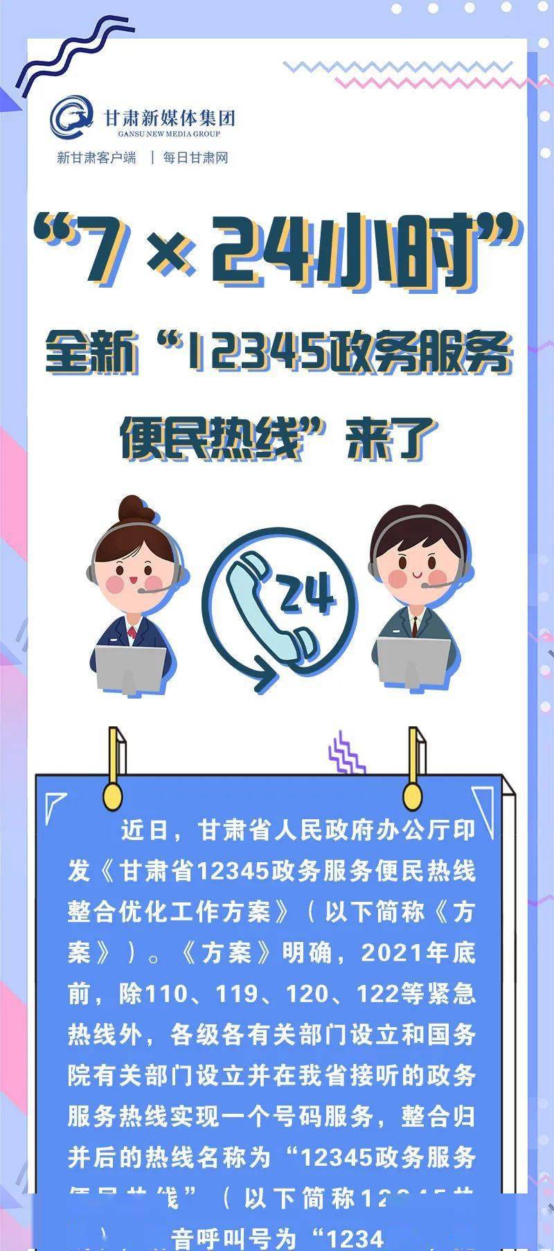 一图看懂丨"7×24小时",全新"12345政务服务便民热线"来了