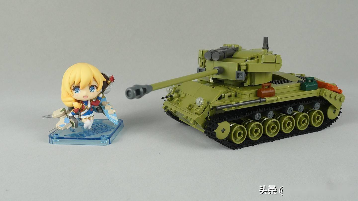 射豹勇士:小鲁班积木m26潘兴二合一套件评测_车体