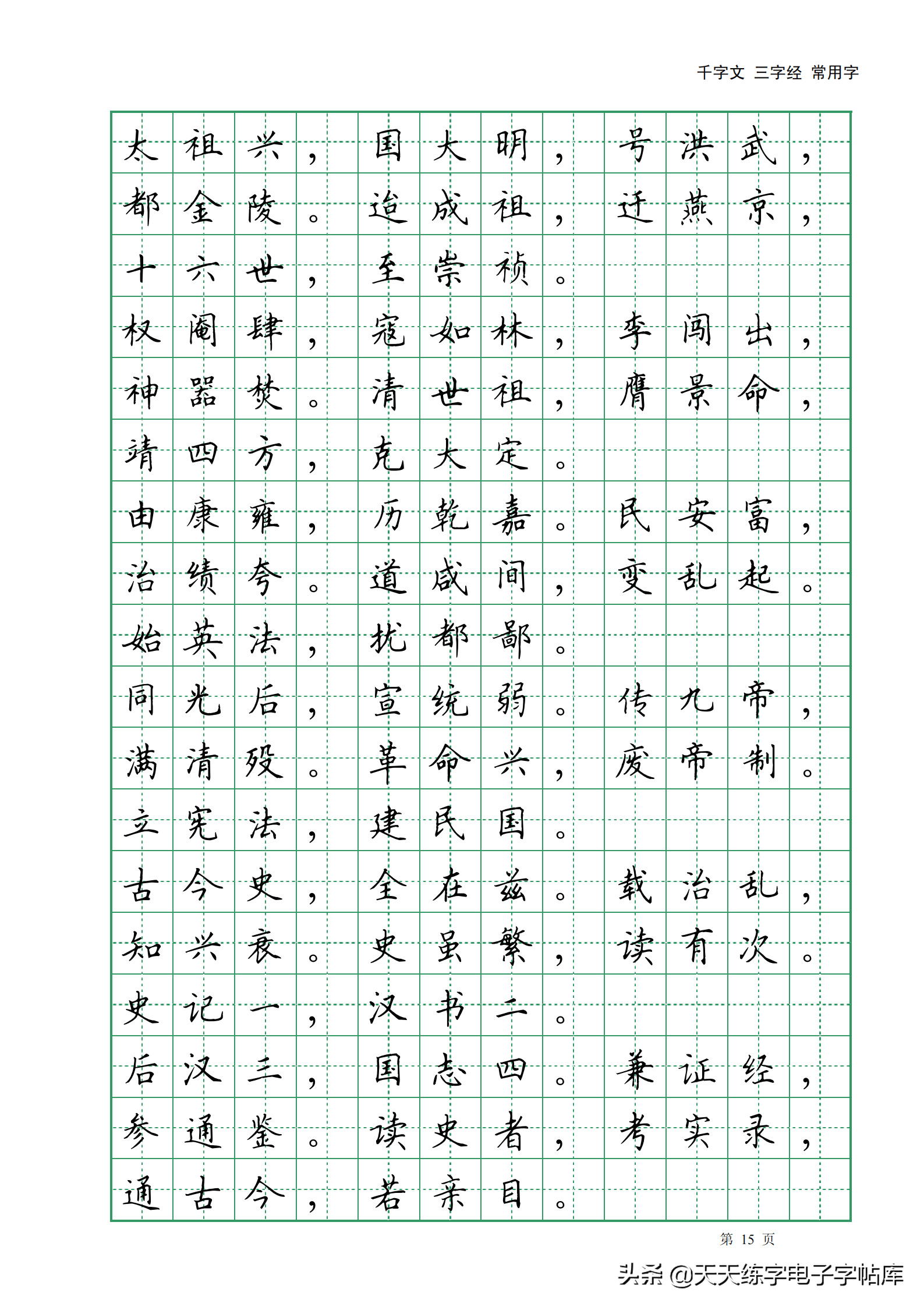 田英章楷書字帖電子版千字文三字經常用字字帖收藏練習