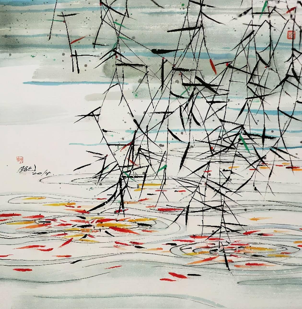 清新诗意的水墨画美到窒息