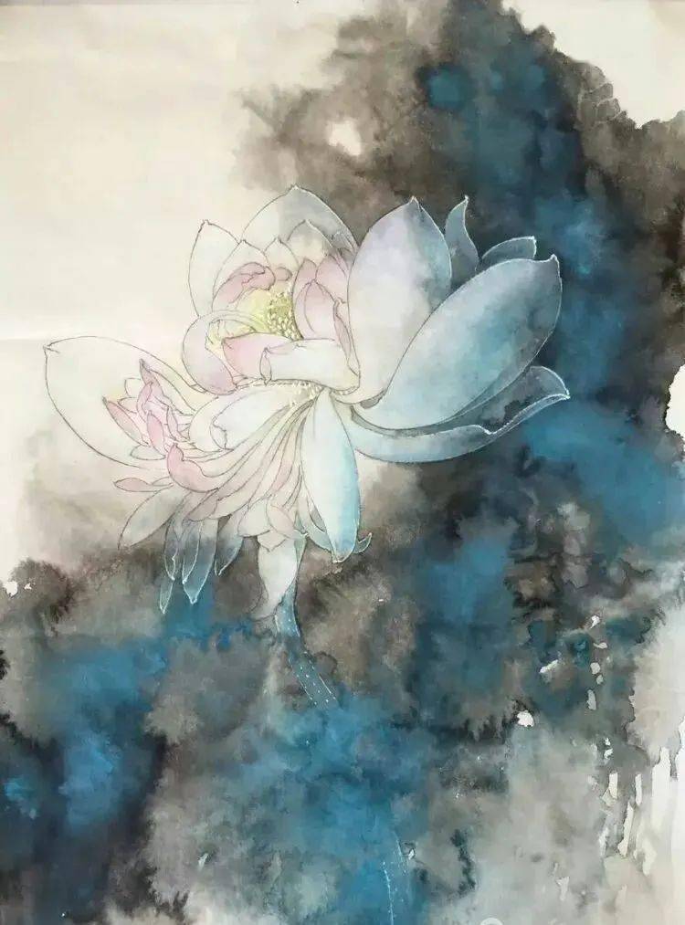 图文教程】泼墨荷花画法--刘金保工笔花鸟画教程_搜狐网
