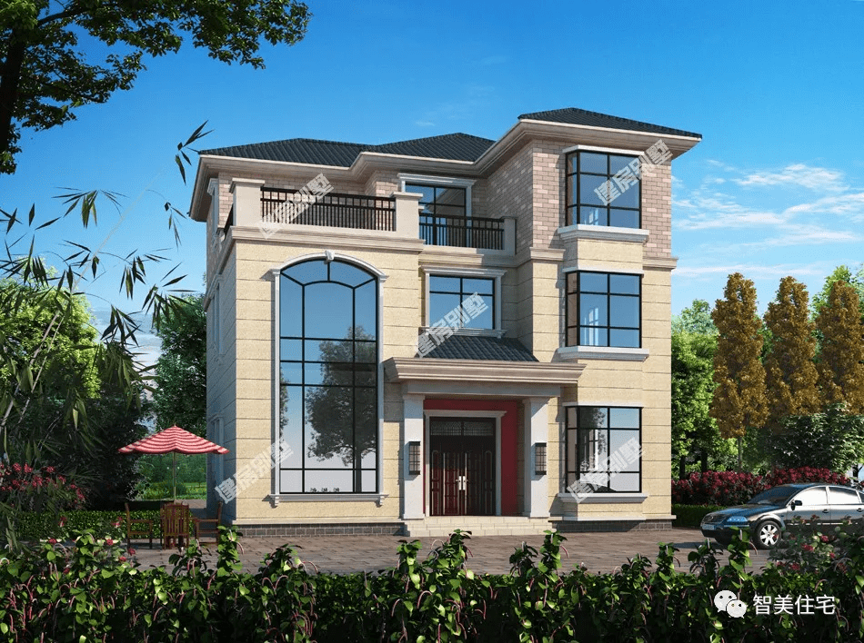 不用罗马柱装饰造型也很美观大气的别墅父母都很中意