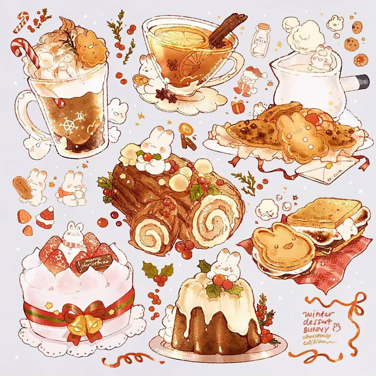 插画这组美食插画是减肥人的克星