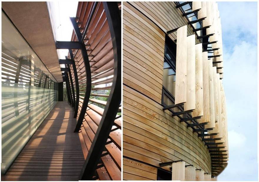 是谁想出来的,遮阳不用窗帘,外墙竖装红瓦片,每一块都能调角度