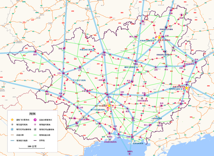 重磅2030年前玉林将再建3个通用机场分布在