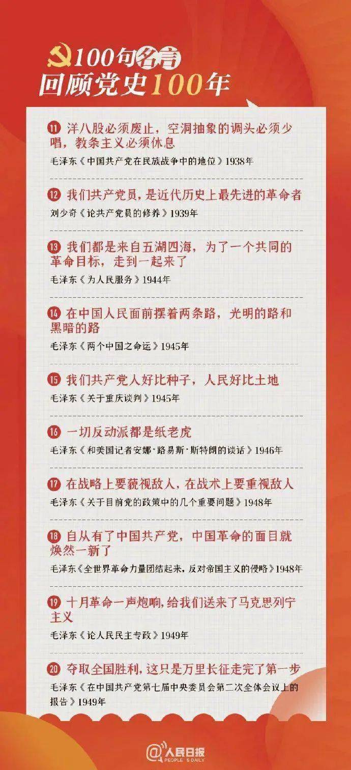 读金句 学党史 名言