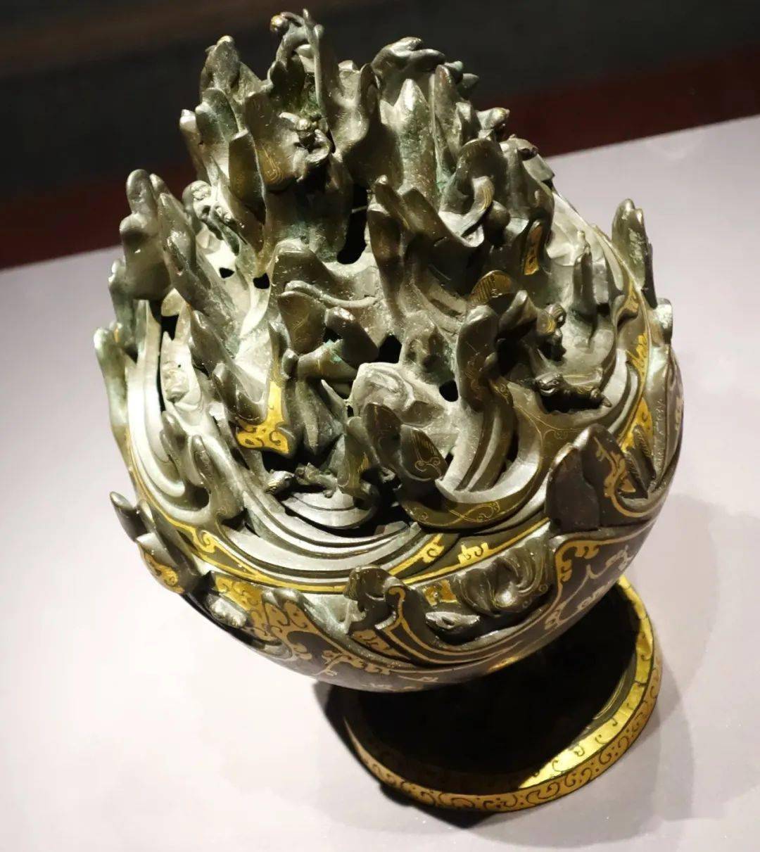 中国 古銅青銅 神獣文 博山香炉 D R3593A - 金属工芸