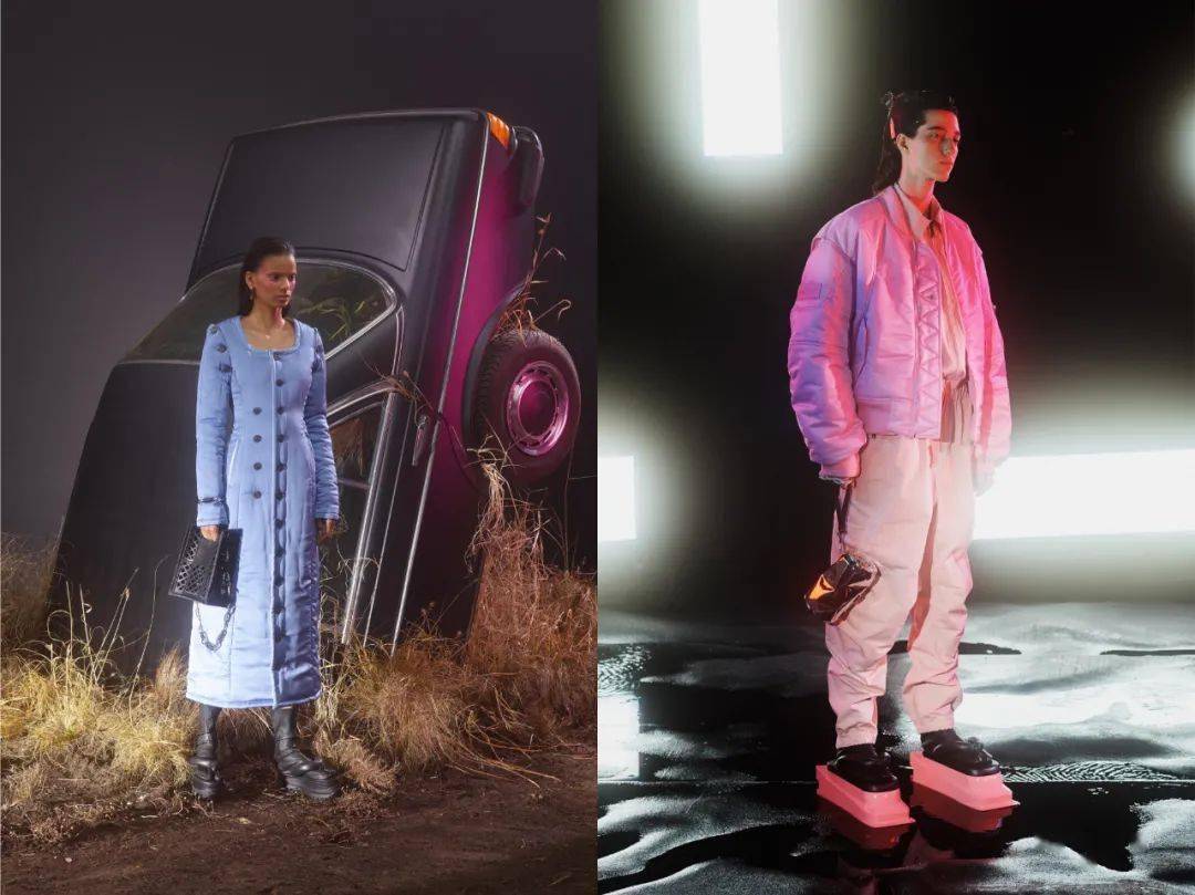 霓虹灯光,潮湿的水泥地面 ,倒立的汽车都营造出了cyberpunk氛围～raf