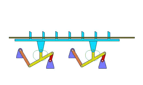曲柄摇杆往复传动机构挑膜机构凸轮与转动导杆组合机构用凸轮调节圆锥