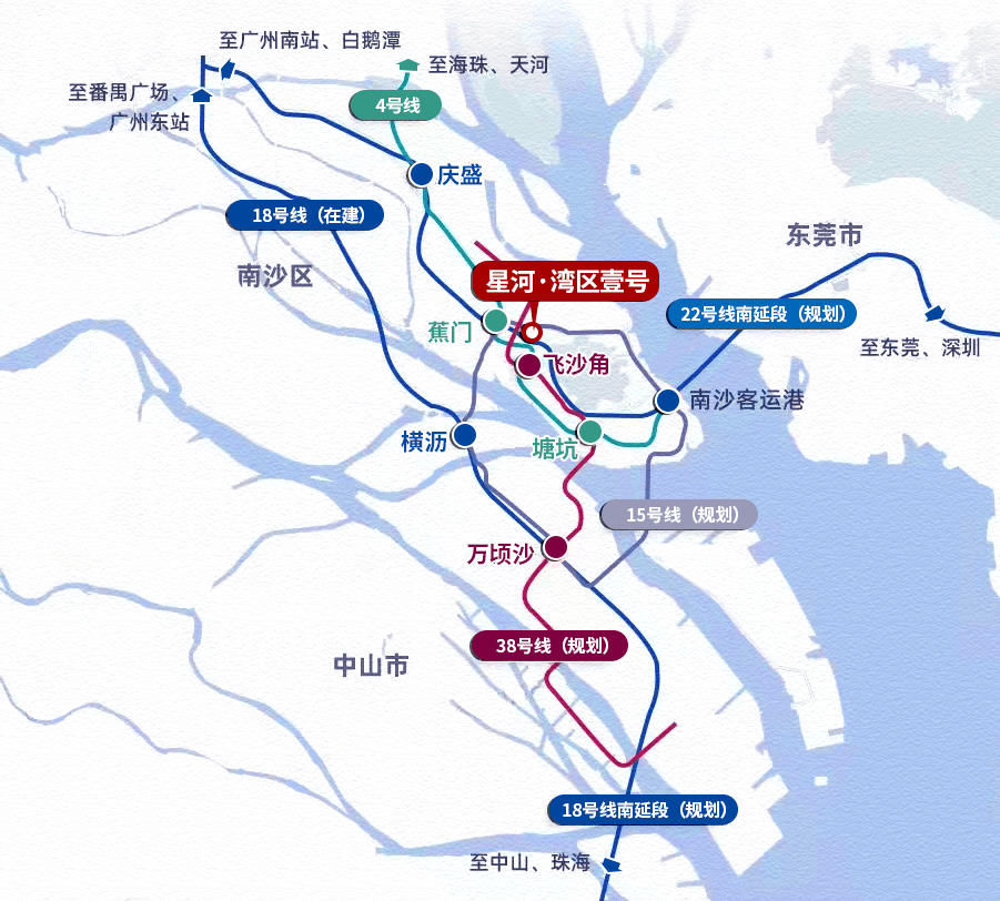 南沙地铁规划示意图换言之,未来南沙将会贯穿起与广州各区的往来,不仅
