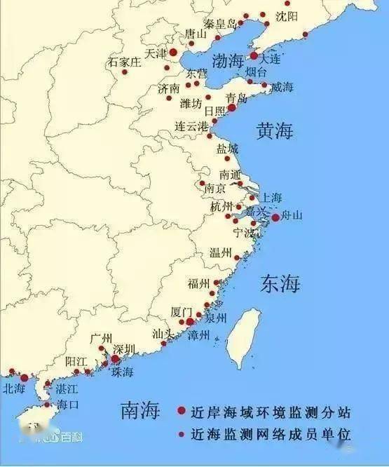 渤海黄海东海南海地图图片
