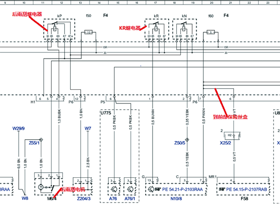 从图中可以看出f61保险丝的供电是从15r过来的,而15r供电回路只有当kr