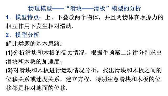 3.物理模型—滑块与滑板模型