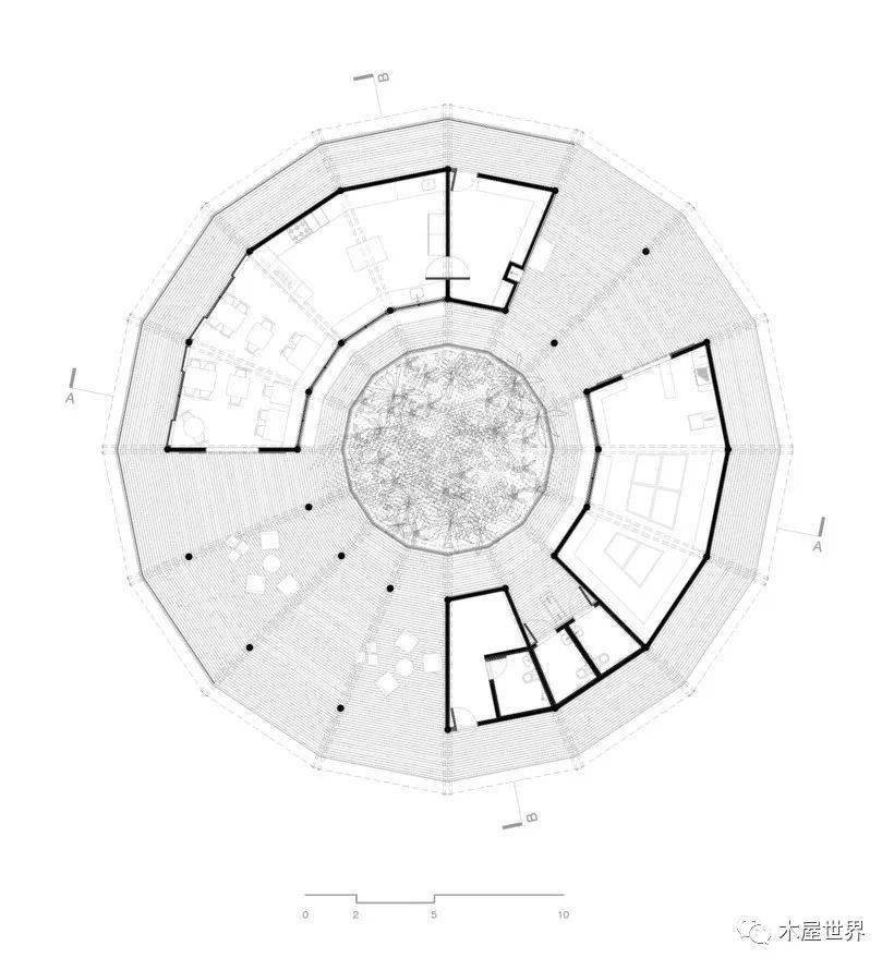 圆形建筑设计平面布局图片