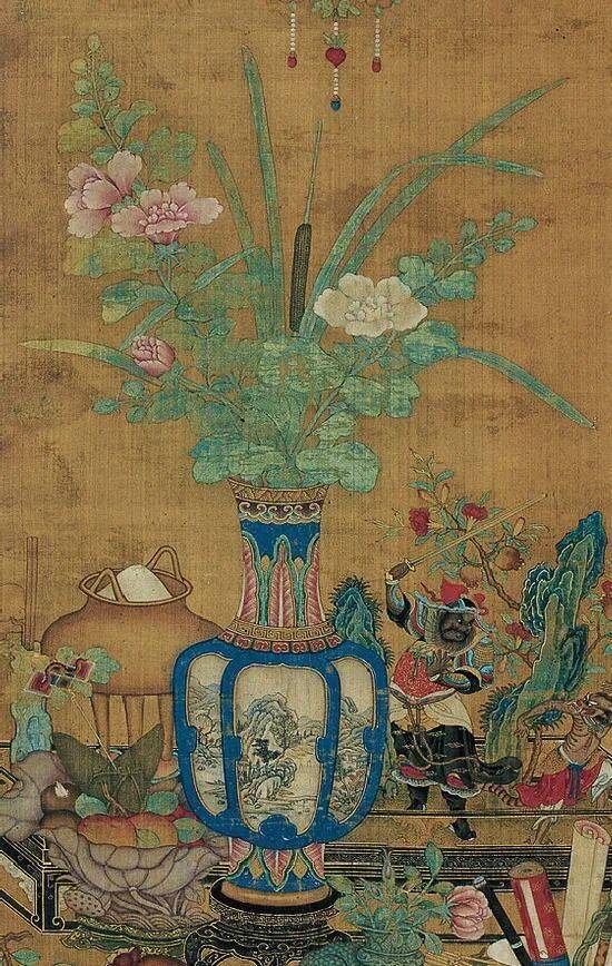 中国古代插花画作品图片