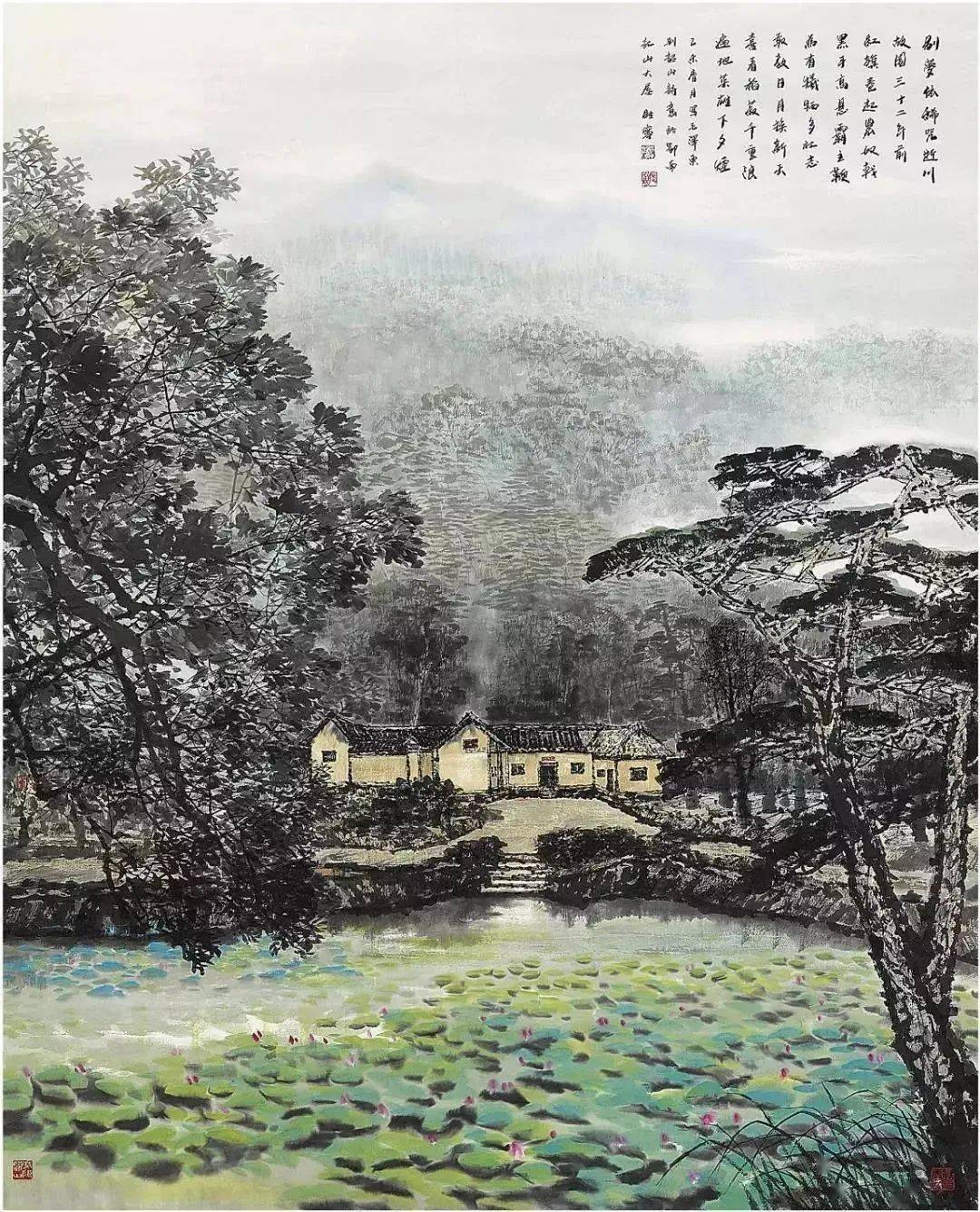 宏大的气势,精微的细节,充满艺术美感的山水画_董继宁