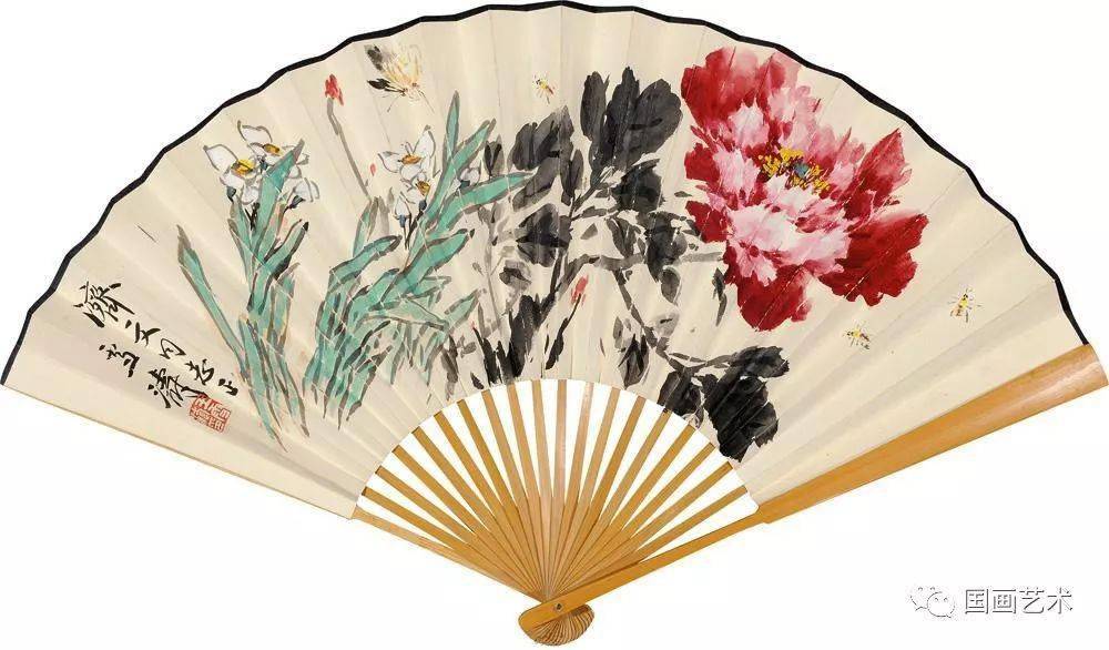 香风拂暑气名家牡丹扇面欣赏