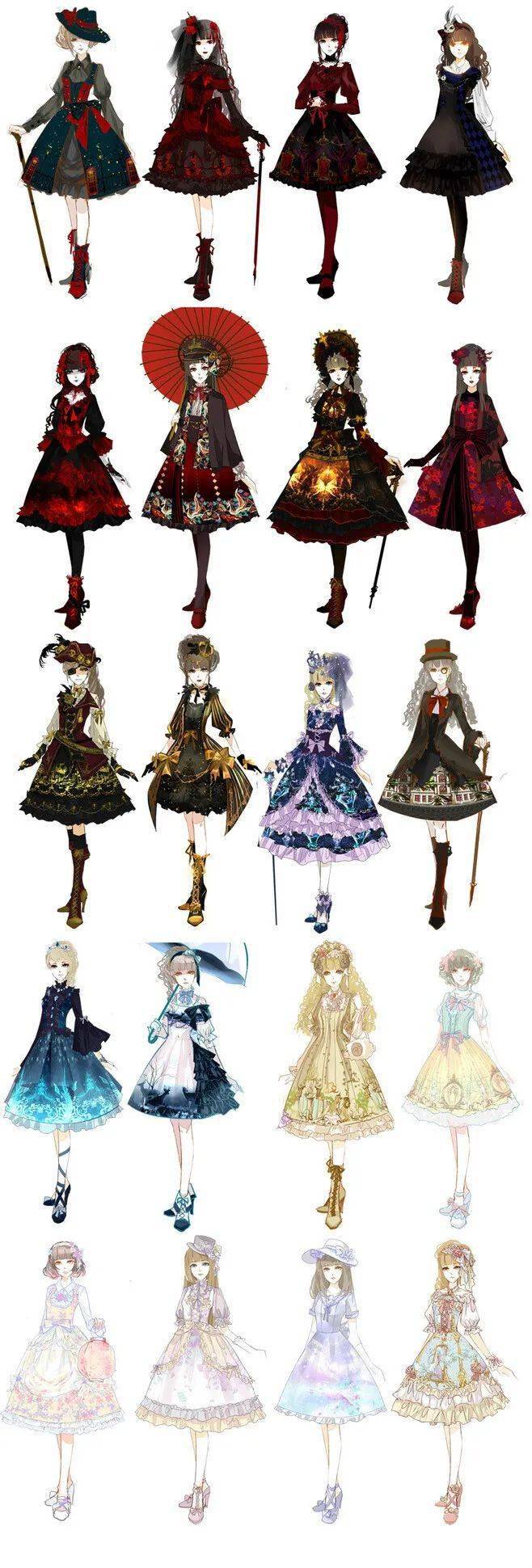 绘画素材 精美服饰 可爱人物全身照