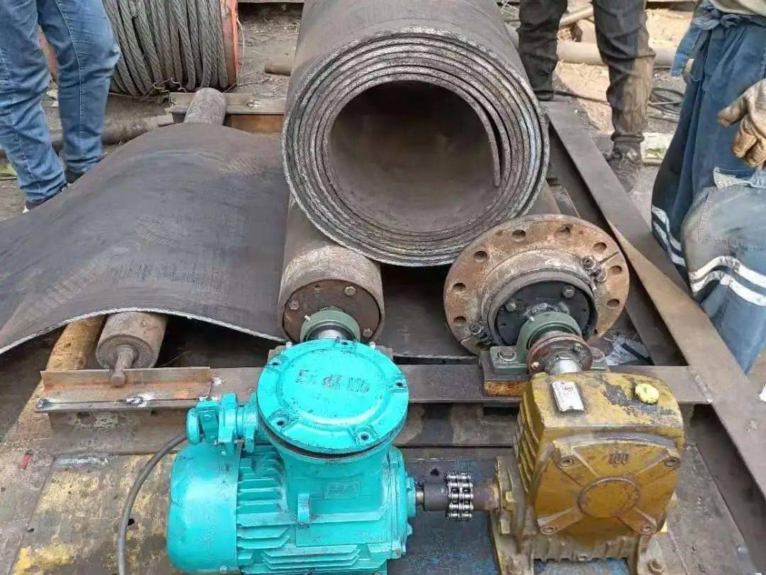 邢东矿自制自动皮带切卷机省时省力还安全