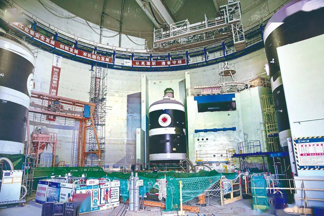 5月19日,位于江苏省连云港市的田湾核电站7号机组浇筑混凝土现场.