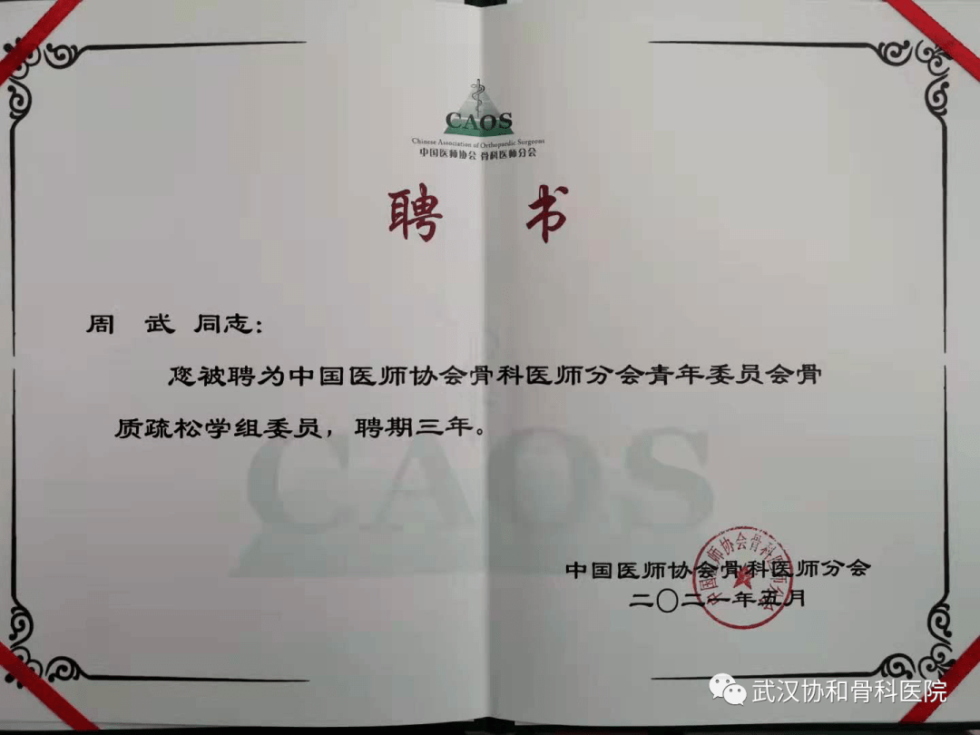 武汉协和医院创伤骨科主任刘国辉当选caos下肢创伤学组副组长