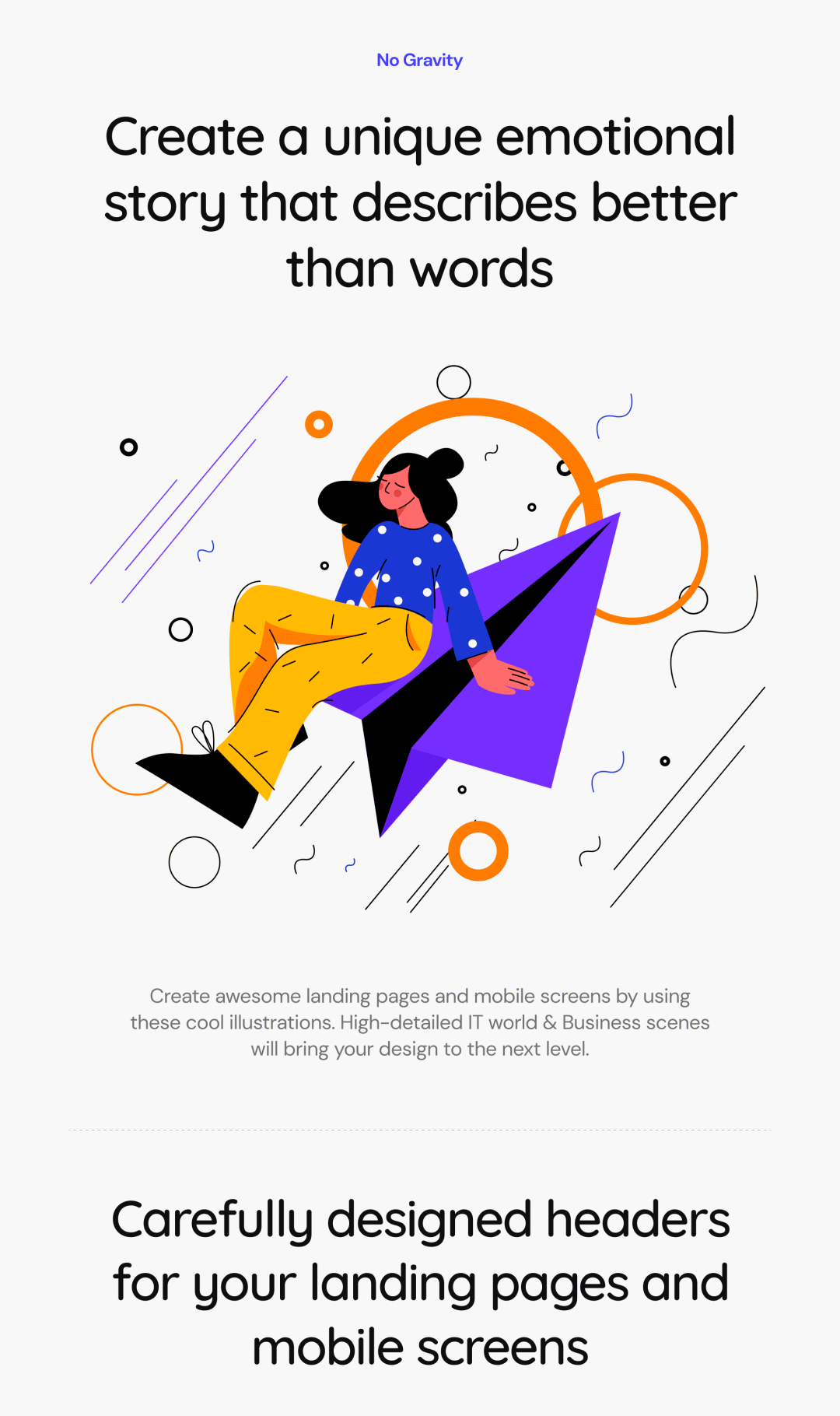 ui素材多彩的人物元素矢量网站设计插画