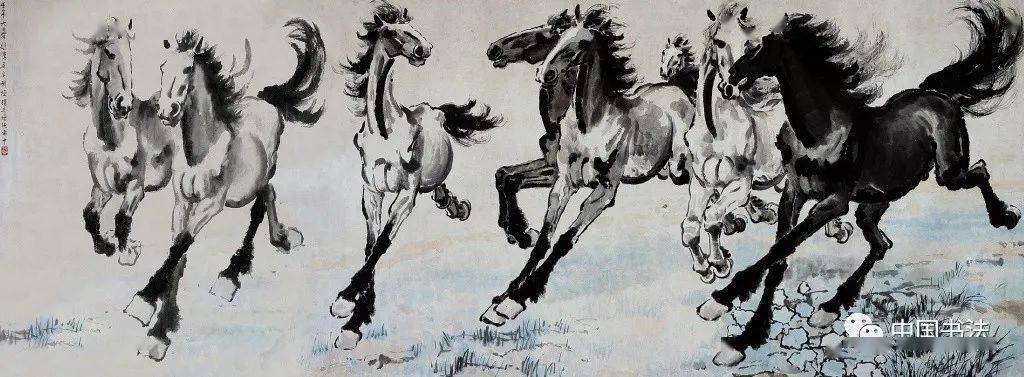 徐悲鸿画的马，笔墨酣畅，形象鲜明，驰誉世界_搜狐网