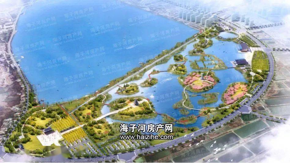 项目东畔莫愁湖湿地公园新区,规划将与省文化旅游胜地明显陵,湖北著名