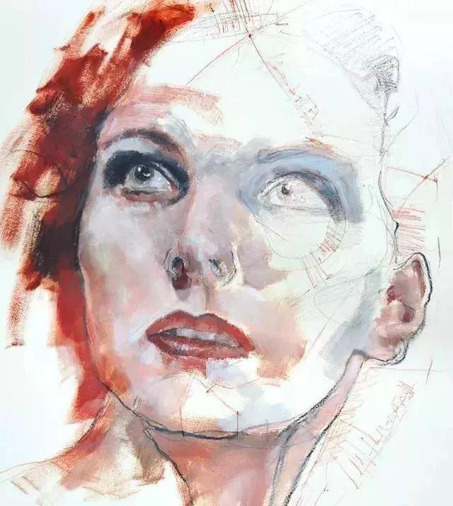 意大利当代画家米歇尔佩特雷利人物头像作品欣赏