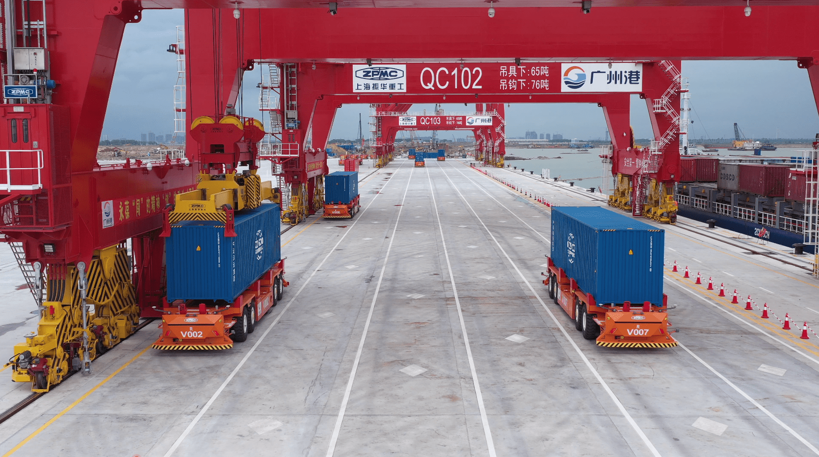 湾区首个全自动化码头来了!广州港南沙四期实船联合调试成功