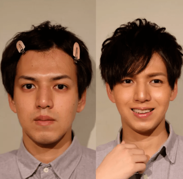 日本男生都化妆看完这几位素人小哥化妆前后对比照网友这是换头吧