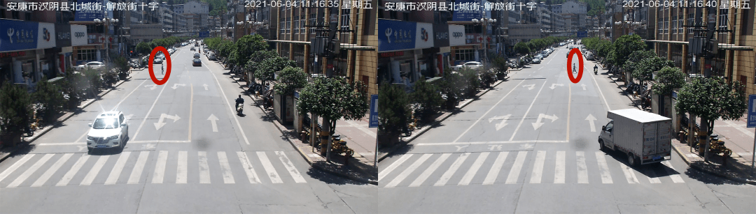 时间:2021年6月4日11时16分地点:北城街-北门口行为:行人横穿马路时间