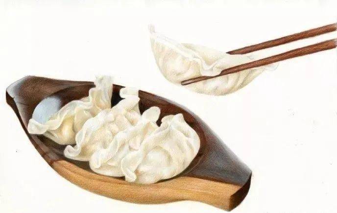 彩铅美食教程彩铅画基础教程食物新年饺子步骤图