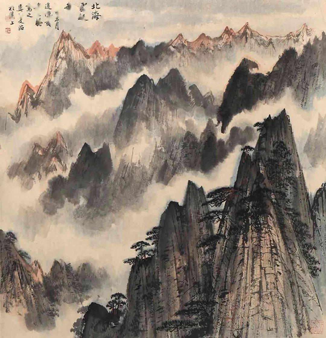 这位大师的黄山图,壮观!