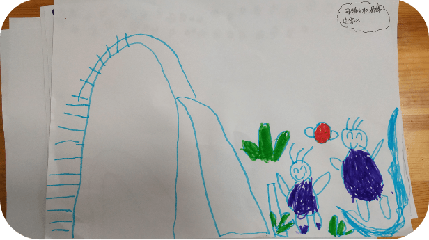 爬雪山过草地儿童画图片