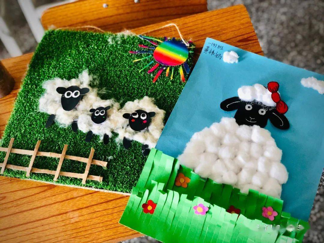 棉絮也能作画小学生变废为宝这些手工作品太有趣了