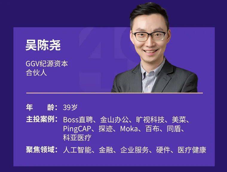 ggv纪源资本合伙人吴陈尧获选创业邦2021年40位40岁以下投资人gg