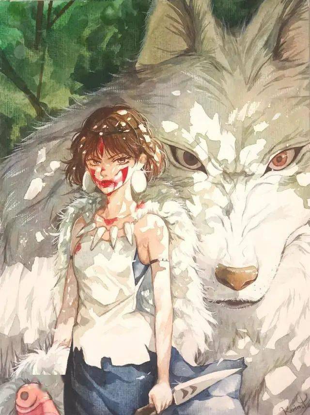 大神手绘宫崎骏动漫人物超惊艳的水彩风格画面清新治愈
