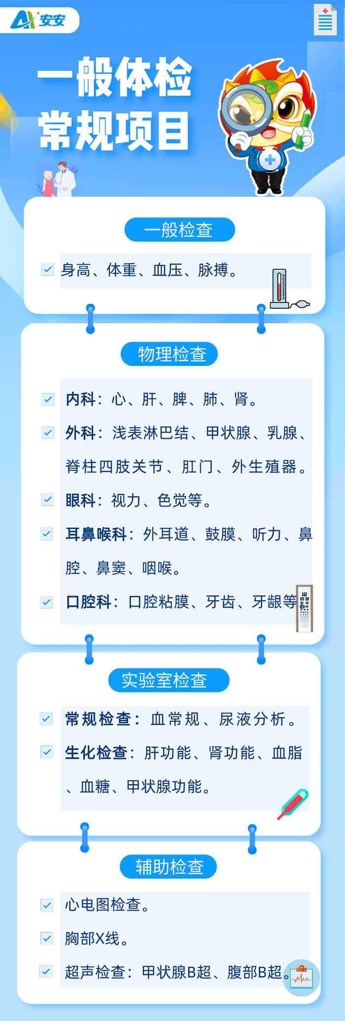一般体检有哪些常规项目?