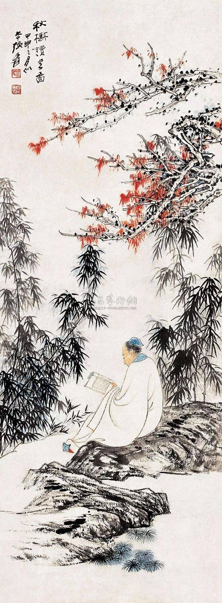 国画大师张大千笔下撩人的秋景山水图,美醉~_秋林