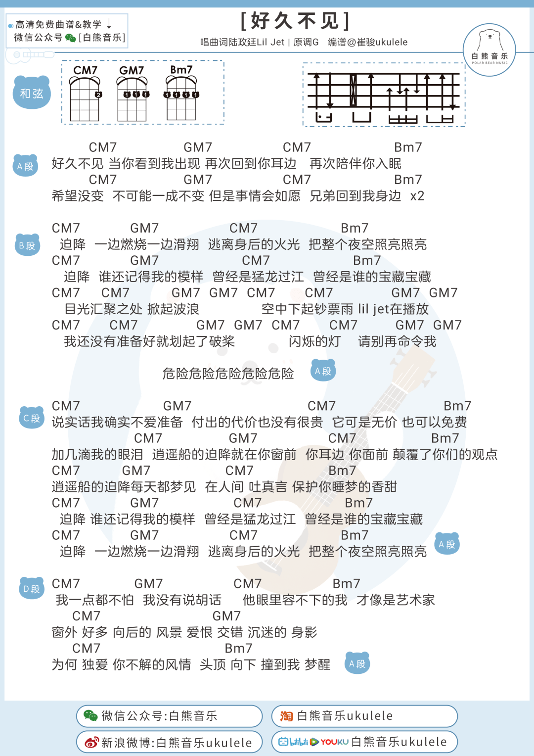 好久不见尤克里里简谱_尤克里里小星星简谱(2)