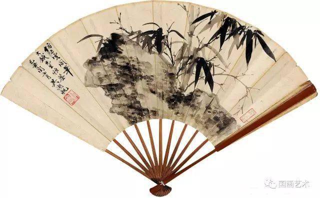 吴湖帆扇面作品欣赏竹石山水