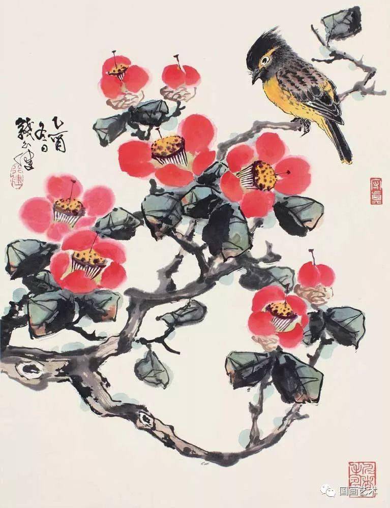 道法自然钱行健花鸟册页欣赏1