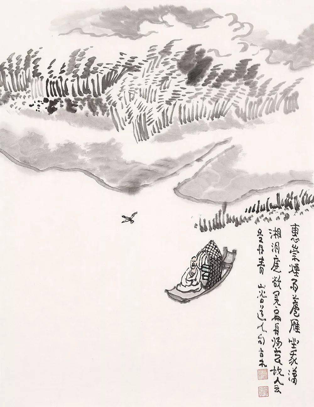 洞庭归隐章耀6935cm×27cm69纸本设色692019年按:放旷之美.