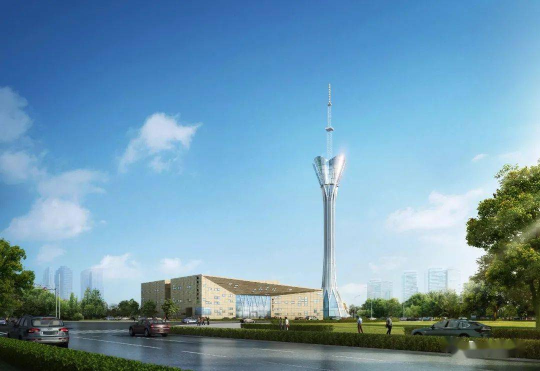 158米砀山新地标新广电中心发射塔主体封顶