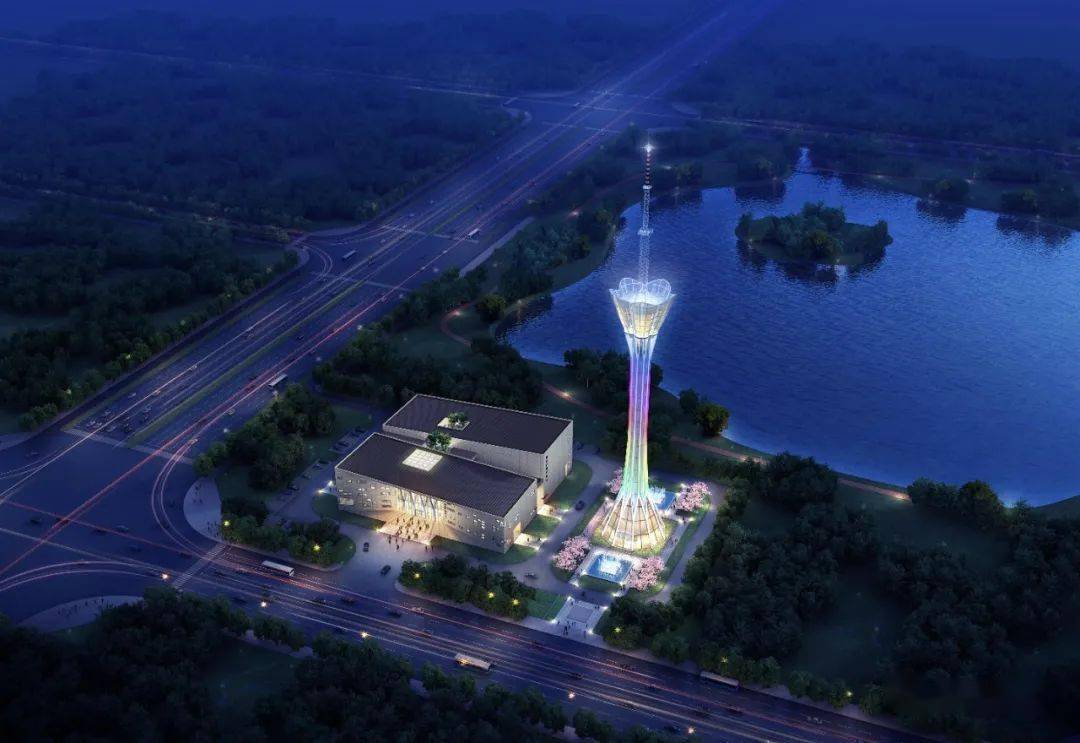 158米砀山新地标新广电中心发射塔主体封顶