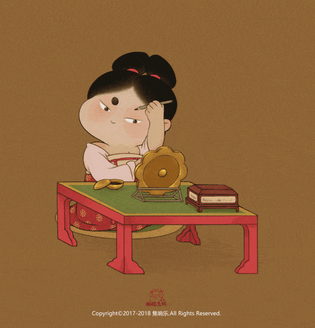让画面更生动,更活泼,更可爱,这些圆乎乎的唐朝仕女图,是不是特别可爱