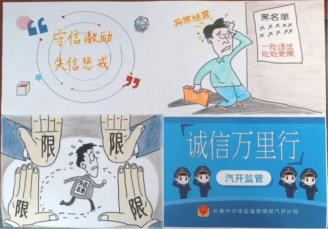 结合日常工作,以生动,活泼的漫画形式展现了年报宣传,诚信公示和守信